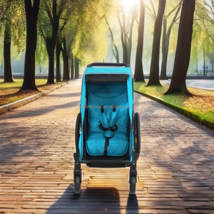 Poussette pour animaux de compagnie, remorque pour vélo, cadre en alliage d'aluminium, léger, suspension indépendante, pour grands chiens, résistant à l'eau, pliage facile - Product Image 2