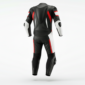 Unisex Full Sleeve Leather Motorcycle Racing Suit Color <b>Blocked</b> Breathable Quick Dry All Seasons Adult - Product Image 3
