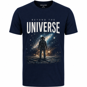 เสื้อยืดแขนสั้นคอกลมทรงปกติสำหรับผู้ชาย รุ่น Thread & Harbor สีดำ พิมพ์ลายอวกาศนักบินอวกาศ ผ้าเทอร์รี่ ระบายอากาศได้ดี ผลิตจากผ้าฝ้าย 100% สวมใส่สบาย - Product Image 1