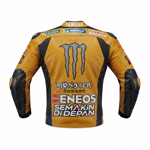 Veste de course sur circuit en cuir de vache véritable Rawasaki MotoCP Pro pour homme/Chaqueta sur mesure avec protection dorsale CE niveau 2 - Product Image 2