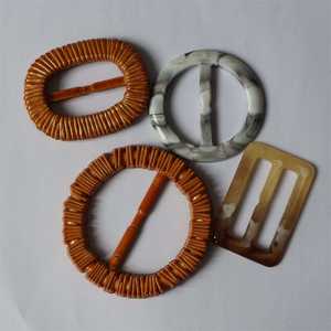 Nouvelle ceinture élastique tressée en paille PP couleur bonbon style bohème avec boucle ronde en résine, ornement vintage, large ceinture de taille pour femme - Product Image 6