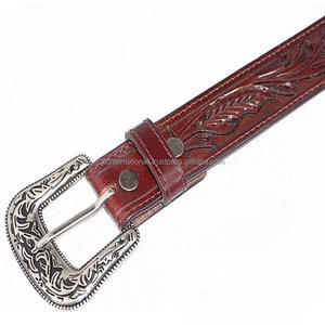 Cinturón de vaquero occidental de cuero Premium resistente, cinturón de herramientas de cuero occidental con relieve floral para hebilla antigua de diseñador unisex - Product Image 5