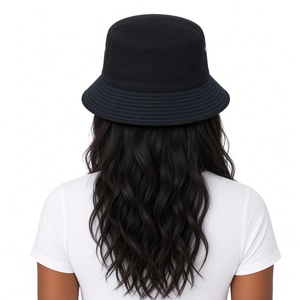 <b>Women</b> Black ZPhiB Blue Embroidered Logo <b>Bucket</b> <b>Hat</b> Wide Brim Casual Outdoor Summer Fashion Sun Protection Headwear Cap - Product Image 6