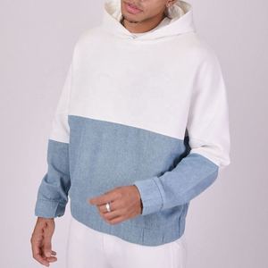 Custom Fashion Color Block Hoodie Cotton Fleece Oversized Hooded Sweatshirt Blank <b>Pullover</b> for <b>Men</b> Women Wholesale - Product Image 2