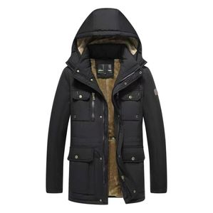 2026 New <b>Men's</b> Winter Casual Hooded Fleece-Lined <b>Canvas</b> Workwear <b>Jacket</b> Zipper Front Stand Collar Polyester/Cotton Thickened - Product Image 4