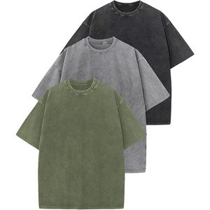 T-shirt Homme Acid Wash Oversize en Coton Vintage Personnalisable Logo Respirant Streetwear Fournisseur OEM Vente en Gros - Product Image 4