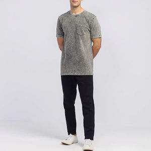 Camiseta Vintage Personalizada con Lavado Ácido, Precio al por Mayor, OEM, para Hombre, Talla Grande, Negra, 100% Algodón, Secado Rápido, Gráfico DTG - Product Image 2