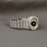 Montre de luxe pour homme en moissanite sertie de pierres, en acier inoxydable, mouvement à quartz ETA, cadran en verre, bracelet de 20 mm, fermoir caché, idéale pour les soirées