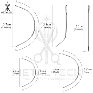 10 Piece Professional Stainless Steel Hair Extension Weaving Needles Set Curved Straight Bent Weft <b>Sewing</b> Needles Tool <b>Kit</b> - Product Image 4