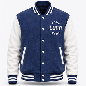 Customized Breathable Patch Baseball <b>Bomber</b> Varsity <b>Jacket</b> Hooded New Style Street Wear <b>Men's</b> Vintage Varsity College <b>Jacket</b> - Product Image 1