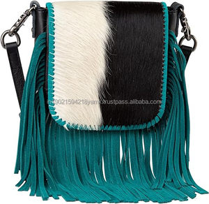   Sac messager en fourrure de style western pour femme, sac à bandoulière en daim à franges - Product Image 1
