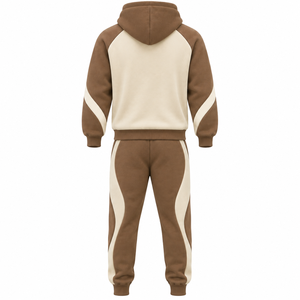 Conjunto deportivo de lana para hombre, ropa deportiva de invierno con chaqueta con cremallera completa y pantalones tipo jogger para entrenamiento en el gimnasio y uso casual. - Product Image 2