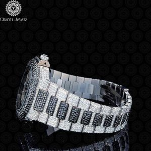 Charm_Jewels Luxury Tonneau Stainless Steel <b>Watch</b> 42mm Analog Quartz Sapphire Crystal <b>Diamond</b> Bezel Folding Clasp Unisex - Product Image 2