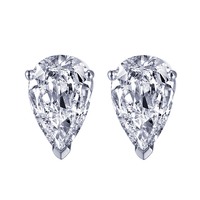 Pendientes Clásicos de Plata de Ley 925 Chapados en Oro con Moissanita, Aspecto de Diamante Brillante, Corte Excelente, Regalo para Mujer, Boda, Fiesta
