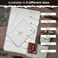 Papier à dessin ALBORZ HPP09, format A6, 100% coton, non coupé, fait main, blanc naturel, 150 g/m², tailles personnalisables, numérique