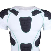 Maillot de football de protection compressif avec protection rembourrée poitrine et côtes, sous-vêtement technique pour entraînement, maillot de gardien de but