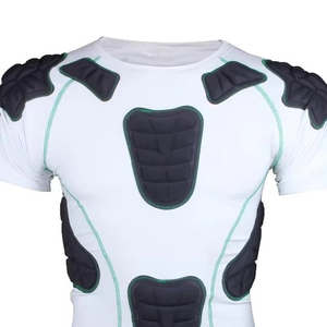 Football Protective Compression Shirt <b>Padded</b> Chest Rib Guard Base Layer Performance Training Top Goalkeeper Jersey - Product Image 2