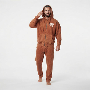 Two Piece <b>Acid</b> <b>Wash</b> Men's Full Zip Hoodie and Sweatpants Set Oversized Drop Shoulder Kangaroo Pocket Casual Tracksuit - Product Image 3