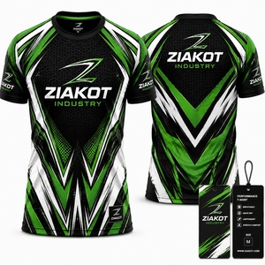ZIAKOT industry New design Men's Custom Green White Black Performance <b>T</b>-<b>Shirt</b> - Product Image 3