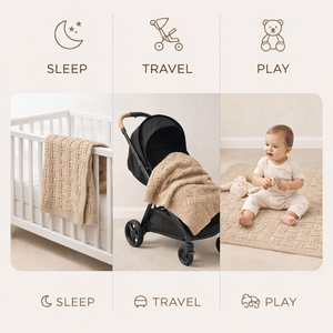 Couverture pour bébé en coton tricoté 100% écologique moderne de qualité supérieure 70x100 cm |   Poussette respirante et légère pour toutes les saisons, usage quotidien - Product Image 5