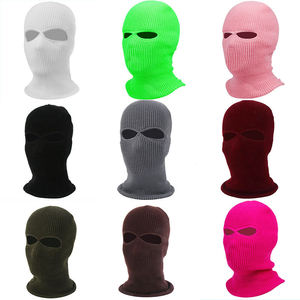 Cagoule de ski personnalisée à 2 trous, tricotée, chaude, coupe-vent, couvrant tout le visage, pour hommes et femmes, pour l'extérieur - Product Image 4
