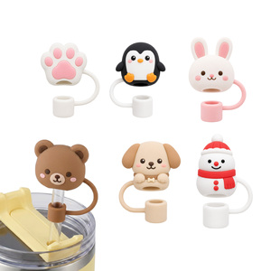 Adornos de Silicona de Grado Alimenticio con Forma de Animales para Pajitas de 8mm/10mm de Diámetro, Reutilizables y con Colores Personalizados - Product Image 1