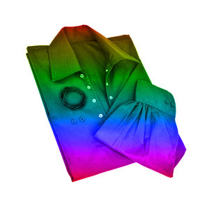 Men's <b>Rainbow</b> Gradient Ghillie Kilt <b>Top</b> Costume Lace Up Long Sleeve for Cosplay Halloween Gothic Outfit - Product Image 4
