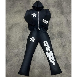 ชุดวอร์มพิมพ์ลายสำหรับผู้ชาย, ชุดเสื้อฮู้ดกันแดดซีดจางขนาดใหญ่พิเศษพิมพ์ลายเฮฟวี่เวทและกางเกงพลุ - Product Image 4