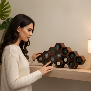 Caja de Madera para Exhibir Relojes, Caja de Madera para Relojes con Tapa de Cristal para Colección en Casa, por AYAANS - Product Image 2
