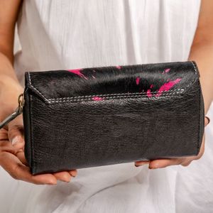 Cartera de Moda para Mujer, de Cuero Genuino de Alta Calidad, Diseño Floral Hecho a Mano, Estilo Vintage, Portátil - Product Image 5