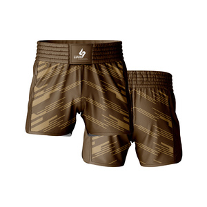 LUUK International 2026 Pantalones Cortos de Boxeo Tailandés Modernos para Muay Thai y MMA, con Logotipo Frontal, 100% Poliéster, Transpirables, Unisex, de Alta Calidad - Product Image 4