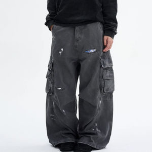 Pantalones Cargo de Mezclilla para Hombre, Estilo Urbano, con Múltiples Bolsillos, Pantalones Casuales de Alta Calidad, con Logotipo Personalizado - Product Image 4