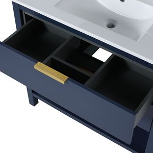 Vanità da bagno indipendente da 36 pollici con 2 cassetti in compensato 36x18 elegante e pratico Set di vanità - Product Image 6