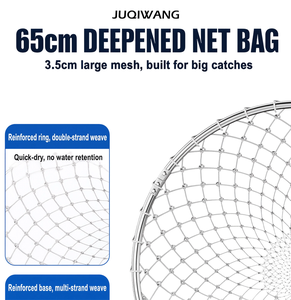 Épuisette télescopique épaissie avec anneau de filet pliable, sac de filet nano, équipement de pêche en fibre de carbone - Product Image 3