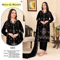 Salwar Suit 9000 Velvet dengan Bordir Payet Berat, Siap Pakai, Sangat Diminati