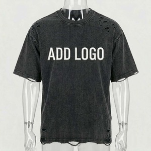 T-shirt décontracté surdimensionné en jersey 100 % coton vieilli de haute qualité, écologique et respirant pour homme - Product Image 1