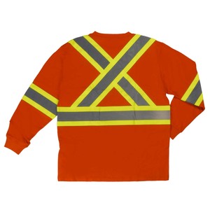 T-shirts de travail haute visibilité personnalisés, respirants, unisexes, de haute qualité, réfléchissants, col rond, manches longues, pour activités de plein air - Product Image 5