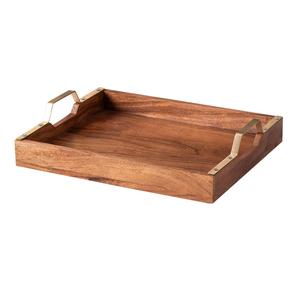 Plateaux de service ronds en bois 100 % naturel de luxe avec poignées, personnalisables avec logo, qualité antique, bon prix - Product Image 3