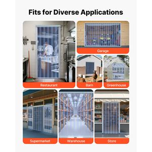 "Clear <b>PVC</b> <b>Strip</b> Curtain 101 ft X 12 Width Bulk Plastic Door <b>Strip</b> Roll Walk-Free Freezer Cooler Curtain <b>Strips</b>" - Product Image 3