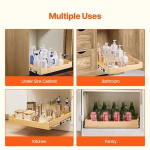 20 "W X 21" D Extraíble Cierre suave Cajón de madera Gabinete Organizador Estante deslizante - Product Image 6