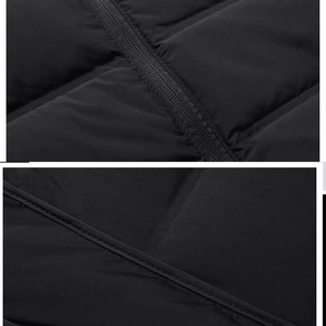เสื้อแจ็คเก็ตแบบไม่มีแขน ดีไซน์ใหม่ โลโก้สั่งทำ แฟชั่นฤดูหนาว ซิปหน้า กันน้ำ สีดำ บุด้วยผ้าควิลท์ - Product Image 4