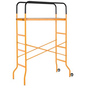 Piattaforma Organizzatrice a 4 Livelli in Acciaio con Scala Mobile Antiscivolo a 2 Ruote per Uso Interno/Esterno, Spedizione Gratuita - Product Image 1
