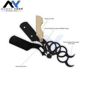 Professional Ring Handle Straight Razor Single Blade Cut Throat Barber Shavette <b>Mens</b> Salon Home Grooming Shaving Tool - Product Image 1