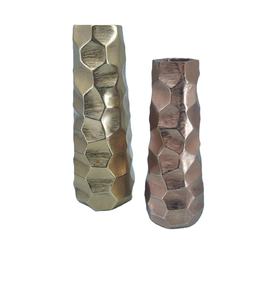 <b>Vase</b> Cylinder Style with Hammered Aluminum Floor <b>Texture</b> Decorative Aluminum Flower <b>Vase</b> in Gold finish Flower <b>Vase</b> White - Product Image 1