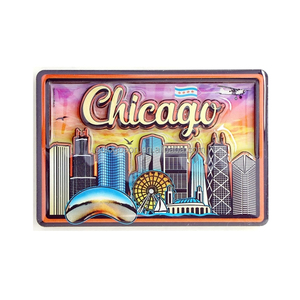 Nuevos imanes de nevera personalizados de EE. UU. Estilo Art Deco NYC <span class=keywords><strong>LA</strong></span> <span class=keywords><strong>Florida</strong></span> Alaska Imanes de nevera Forma de pegatina magnética - Product Image 3