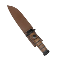 Cuchillo de Hoja Fija Ka-bar 1217 con Hoja de Acero Inoxidable 440 y Mango Envuelto en Cuero Genuino