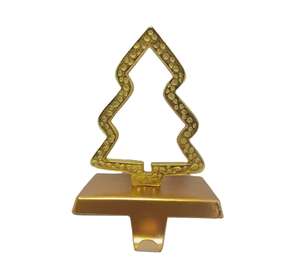 Soporte para Calcetines Navideños con Forma de Árbol de Navidad en Metal Dorado, Gancho Decorativo para Exhibición en el Repisa del Chimenea, Decoración Navideña para el Hogar al Mejor Precio - Product Image 1