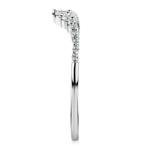 แหวนแต่งงานเพชรเลี้ยงในห้องปฏิบัติการ 0.32 กะรัต ดีไซน์โค้ง 14K ทองคำขาว รูปทรงเชฟรอน แหวนมงกุฎ สามารถสวมซ้อนกันได้ หรูหรา ชุบโรเดียม รับรองโดย IGI - Product Image 2