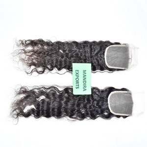 100% Virgen Natural templo indio cabello humano vendedor de onda profunda suelta 4*4 Cierre crudo y procesamiento químico gratis - Product Image 4
