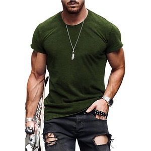 T-shirt Homme Léger 100% Coton à Manches Courtes Col Rond Coupe Ample Été Design Uni Tricoté Surdimensionné Vente en Gros - Product Image 2
